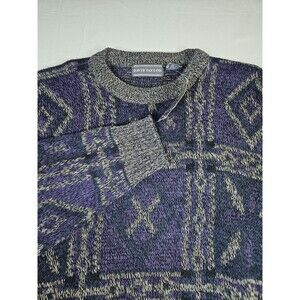 David Taylor Sweater Men's XLT Purple Aztec Grandpa 90s VINTAGE NEW OLD STOCK